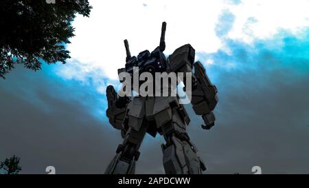 Statue de Gundam unicorn au japon Banque D'Images