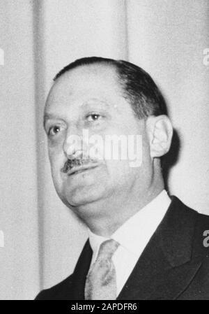 La conférence de Chypre entre la Grèce et la Turquie à Zurich par le Premier ministre Karamanlis (grec) Zorlu Ministre des affaires étrangères, Menderes (Turquie); Banque D'Images