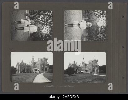 Album photo Fisherman: Suède, Finlande, Alpes, 1919-1922 Description: Album avec quatre photos. En haut à gauche: Deux filles. En haut à droite: La jeune fille. En bas à gauche : extérieur du château Kulla Gunnarstorp. En bas à droite : même château Date : 1 juillet 1921 lieu : Suède mots clés : extérieurs, châteaux, filles Banque D'Images