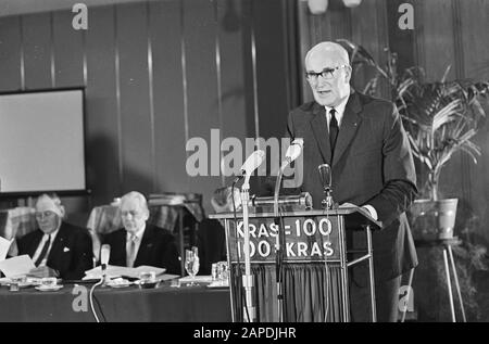 Réunion générale du Président de l'Association néerlandaise de la construction routière ir. Prins au cours du discours d'ouverture Date: 31 janvier 1967 mots clés: Associations, réunions Banque D'Images