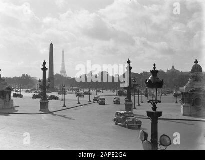 Reportage Paris Description: Voitures sur La Place de la Concorde Date: 1935 lieu: France, Paris mots clés: Street images Banque D'Images