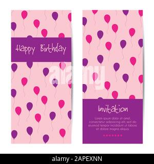 Carte de vœux d'anniversaire verticale Vector Illustration de Vecteur