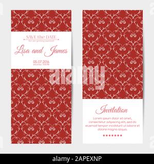 Invitations de mariage verticales vectorielles Illustration de Vecteur