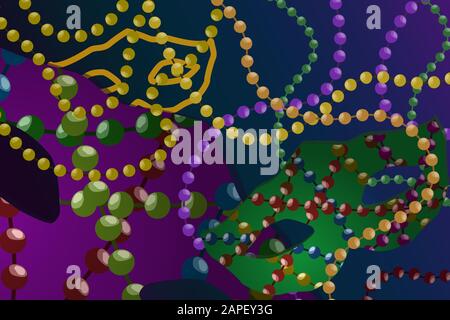 Masques dans les couleurs traditionnelles de Mardi gras. Illustration de Vecteur