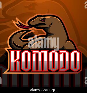 Logo Komodo esport mascotte Illustration de Vecteur