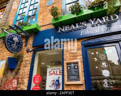 Neal'S Yard Remedies, Neals Yard, Seven Dials, Covent Garden, Londres, Angleterre, Royaume-Uni, Gb. Banque D'Images