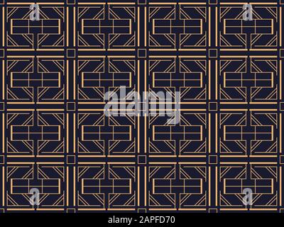 Motif art déco sans couture. Art géométrique linéaire des années 20 dans un style rétro. Illustration vectorielle Illustration de Vecteur
