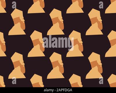 Motif King buste sans couture. Vue latérale de l'homme. Motif symbole statue. Illustration vectorielle Illustration de Vecteur