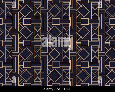 Motif art déco sans couture. Art géométrique linéaire des années 20 dans un style rétro. Illustration vectorielle Illustration de Vecteur