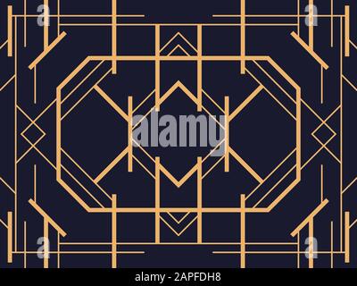 Motif art déco sans couture. Art géométrique linéaire des années 20 dans un style rétro. Illustration vectorielle Illustration de Vecteur
