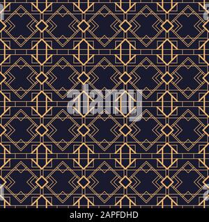 Motif art déco sans couture. Art géométrique linéaire des années 20 dans un style rétro. Illustration vectorielle Illustration de Vecteur