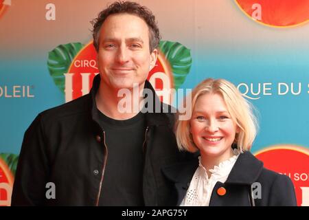 Joanna Page et James Thornton arrivent au Cirque du Soleil – soirée de presse Luzia au Royal Albert Hall, Londres, Royaume-Uni Banque D'Images