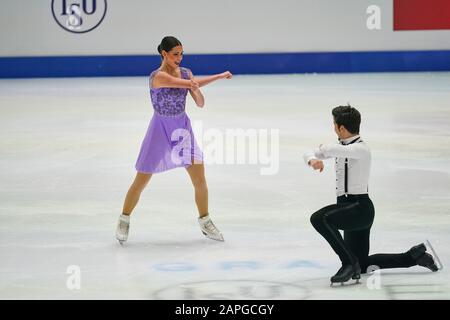 Steiermarkhalle, Graz, Autriche. 23 janvier 2020. Nicole Kelly et Berk Akalin de Turquie lors de la danse sur glace aux Championnats européens de patinage artistique de l'UIP à crédit : CSM/Alay Live News Banque D'Images