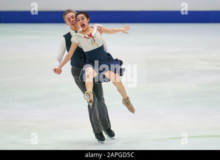 Steiermarkhalle, Graz, Autriche. 23 janvier 2020. Yuka Orihara et Juho Pirinen, de Finlande, pendant la danse sur glace aux Championnats européens de patinage artistique de l'UIP à crédit : CSM/Alay Live News Banque D'Images