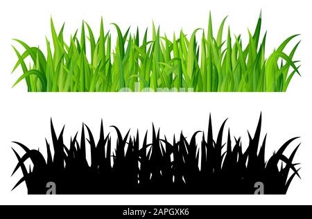 Les frontières de l'herbe vecteur défini Illustration de Vecteur