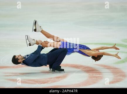 Steiermarkhalle, Graz, Autriche. 23 janvier 2020. Alexandra Nazarova et Maxim Nikitin, d'Ukraine, lors de la danse sur glace aux Championnats européens de patinage artistique de l'UIP à Steiermarkhalle, Graz, Autriche. Crédit: Csm/Alay Live News Banque D'Images