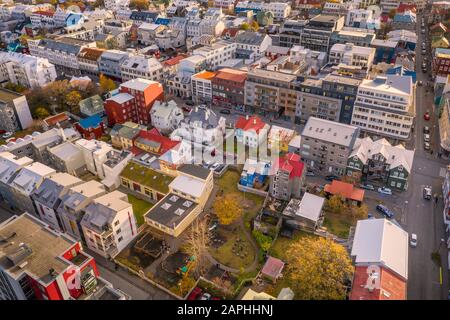 Appartements, Reykjavik, Islande Banque D'Images