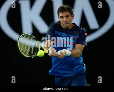 Melbourne Park, Melbourne, Victoria, Australie. 23 janvier 2020. Open de tennis australien, jour 4; Federico Delbonis de l'action Argentine pendant le match contre Rafael Nadal de l'Espagne crédit: Action plus Sports/Alay Live News Banque D'Images