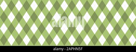 Bannière Argyle Verte Et Blanche Banque D'Images