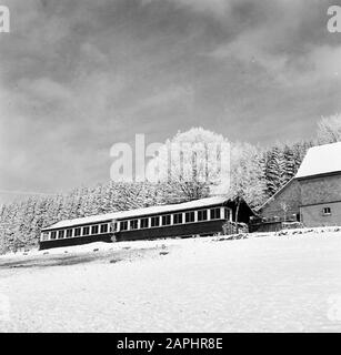 Rothaargebergte Description: Le poste d'observation du forestier Ihrige, poste wingesausen dans la neige Date: Non daté lieu: Allemagne, Rhénanie-du-Nord-Westphalie, Pays aigre, Allemagne de l'Ouest, Wingesausen mots clés: Bâtiments, parcs nationaux, neige, hiver Banque D'Images