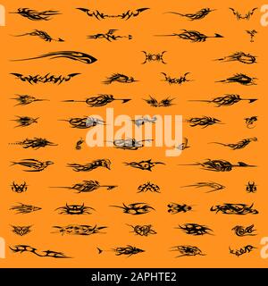 collections de tatto dragon et de design tribal Illustration de Vecteur