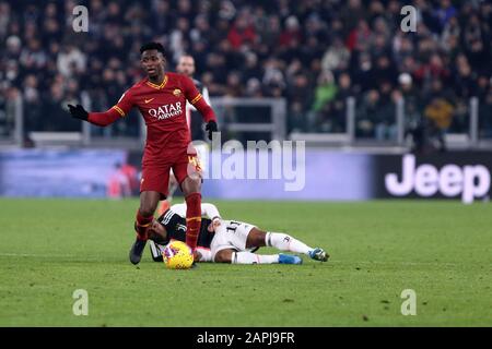 Turin, Italie. 22 janvier 2020. Coppa Italia. Juventus Fc Contre As Roma. Amadou Diawara De As Roma. Banque D'Images