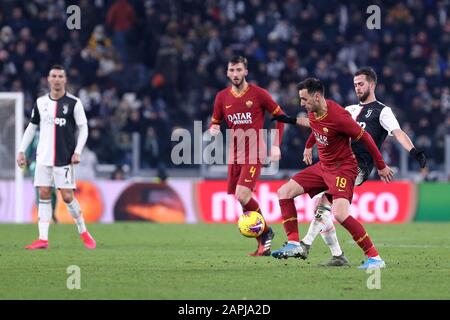 Turin, Italie. 22 janvier 2020. Coppa Italia. Juventus Fc Contre As Roma. Nikola Kalinic De As Roma. Banque D'Images