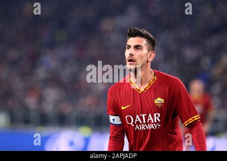 Turin, Italie. 22 janvier 2020. Coppa Italia. Juventus Fc Contre As Roma. Lorenzo Pellegrini De As Roma. Banque D'Images