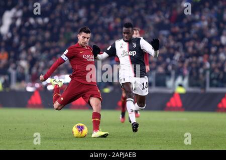 Turin, Italie. 22 janvier 2020. Coppa Italia. Juventus Fc Contre As Roma. Lorenzo Pellegrini De As Roma. Banque D'Images