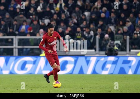 Turin, Italie. 22 janvier 2020. Coppa Italia. Juventus Fc Contre As Roma. Chris Smalling De As Roma. Banque D'Images