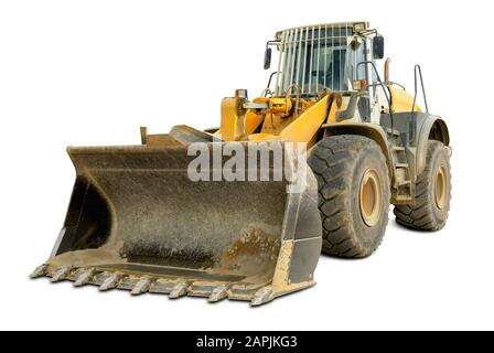 Bulldozer isolated on white Banque D'Images