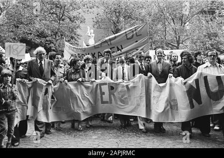 Manifestation pour les 182 Marocains à Utrecht; manifestants Date : 16 septembre 1978 lieu : Maroc, Utrecht mots clés : manifestations Banque D'Images