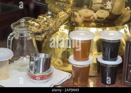 Petalang St Kuala Lumpur, Malaisie : 31 mars 2019 : café et café traditionnels à Kuala Lumpur. Banque D'Images