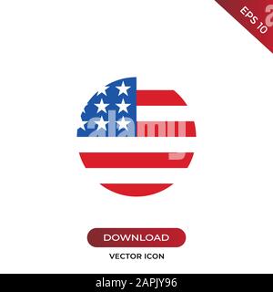 Vecteur d'icône de drapeau des États-Unis. Simple drapeau des États-Unis signe dans le style moderne de design pour le site Web et l'application mobile. EPS10 Illustration de Vecteur