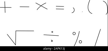 Illustration vectorielle du symbole mathématique. Style d'art linéaire Illustration de Vecteur