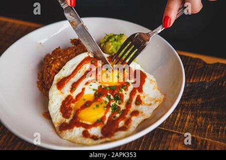 Petit déjeuner huevos Rancheros style de vie Banque D'Images