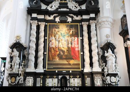 La dissolution du Saint Sacrement, par Rubens, dans l'église Saint-Paul, sur Veemarkt, à Anvers, en Belgique, en Europe du Nord. Banque D'Images
