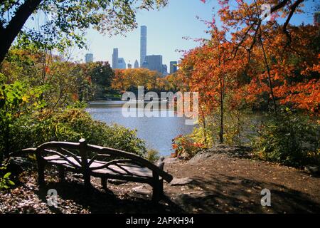 Chute et feuillage dans Central Park Banque D'Images