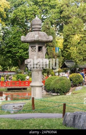 Belle vue sur le parc des jardins japonais à Palerme, Buenos Aires, Argentine Banque D'Images