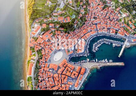 Slovénie, péninsule de Piran, vue sur la drone Banque D'Images