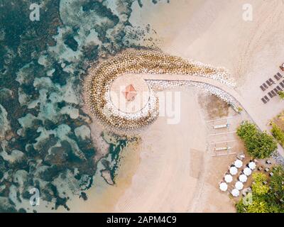 Indonésie, Bali, Sanur, vue aérienne sur la plage Banque D'Images