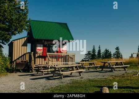 Vancouver (Colombie-Britannique), Canada - septembre 2019 café-boutique Grouse Mountain en été Banque D'Images