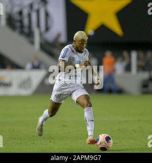 Santos, Brésil. 23 janvier 2020. Marinho do Santos pendant le match entre Santos x Red Bull Bragantino tenu à Vila Belmiro à Santos. Le match est valable pour le premier tour du championnat Paulista 2020. Crédit: Richard Callis/Fotoarena/Alay Live News Banque D'Images