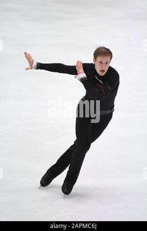 Alexander SAMARIN, de Russie, pendant le programme sans hommes aux Championnats européens de patinage artistique 2020 de l'UIP à Steiermarkhalle, le 23 janvier 2020 à Graz, en Autriche. Crédit: Raniero Corbelletti/Aflo/Alay Live News Banque D'Images