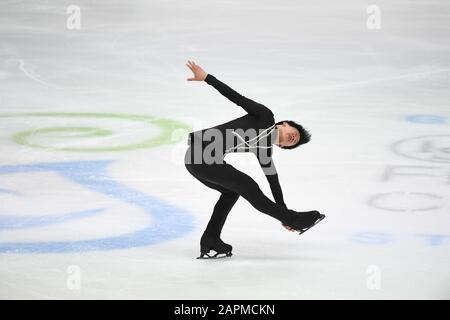 Adam SIAO HIM FA de France, pendant le Programme sans hommes aux Championnats européens de patinage artistique 2020 de l'UIP à Steiermarkhalle, le 23 janvier 2020 à Graz, Autriche. Crédit: Raniero Corbelletti/Aflo/Alay Live News Banque D'Images