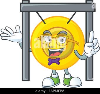 Personnage de dessin animé du gong chinois Geek Illustration de Vecteur