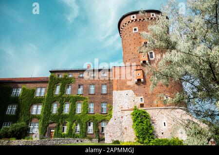 Château de Wawel Tour Sandomierska à Cracovie, Pologne Banque D'Images