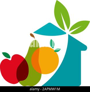 Signe vectoriel Greengrocer. Concept de nourriture lente Illustration de Vecteur