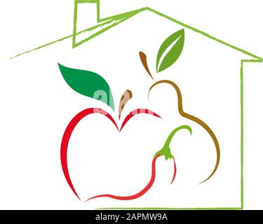 Signe vectoriel Greengrocer. Concept de nourriture lente Illustration de Vecteur