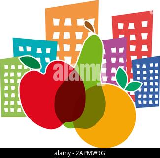 Signe vectoriel Greengrocer. Concept de nourriture lente Illustration de Vecteur